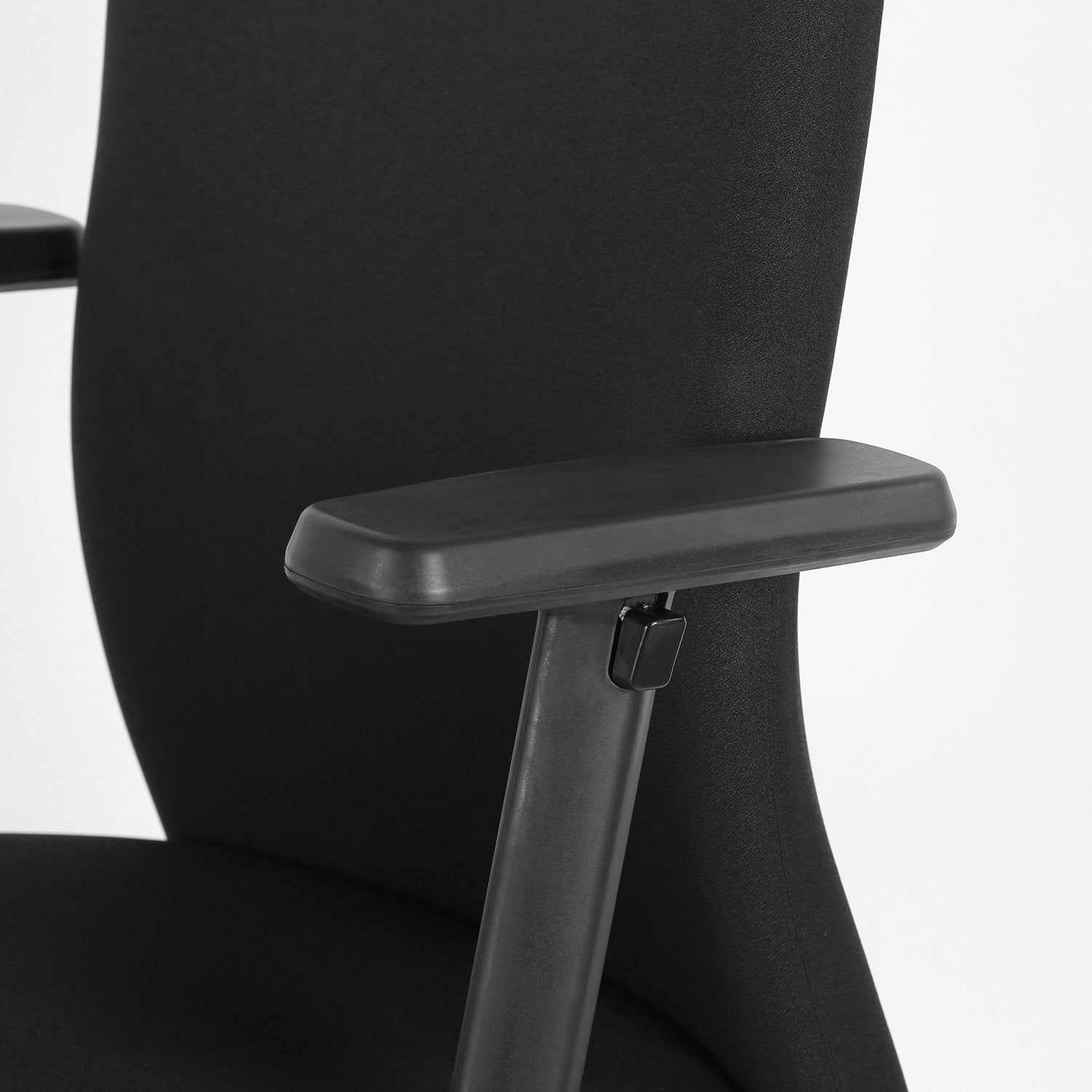 Gary Adjustable Armrest Fabric Low Back Chair (Black)