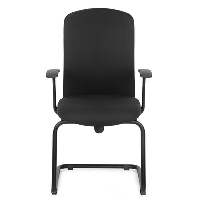 Gary Medium Back Fabric Cantilever Chair (Black)