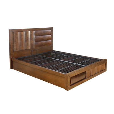 Gladiator Queen Bed With Hydraulic Storage (Brown)