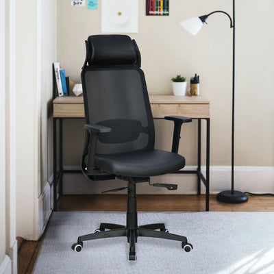 Glory High Back Leatherette Chair (Black)