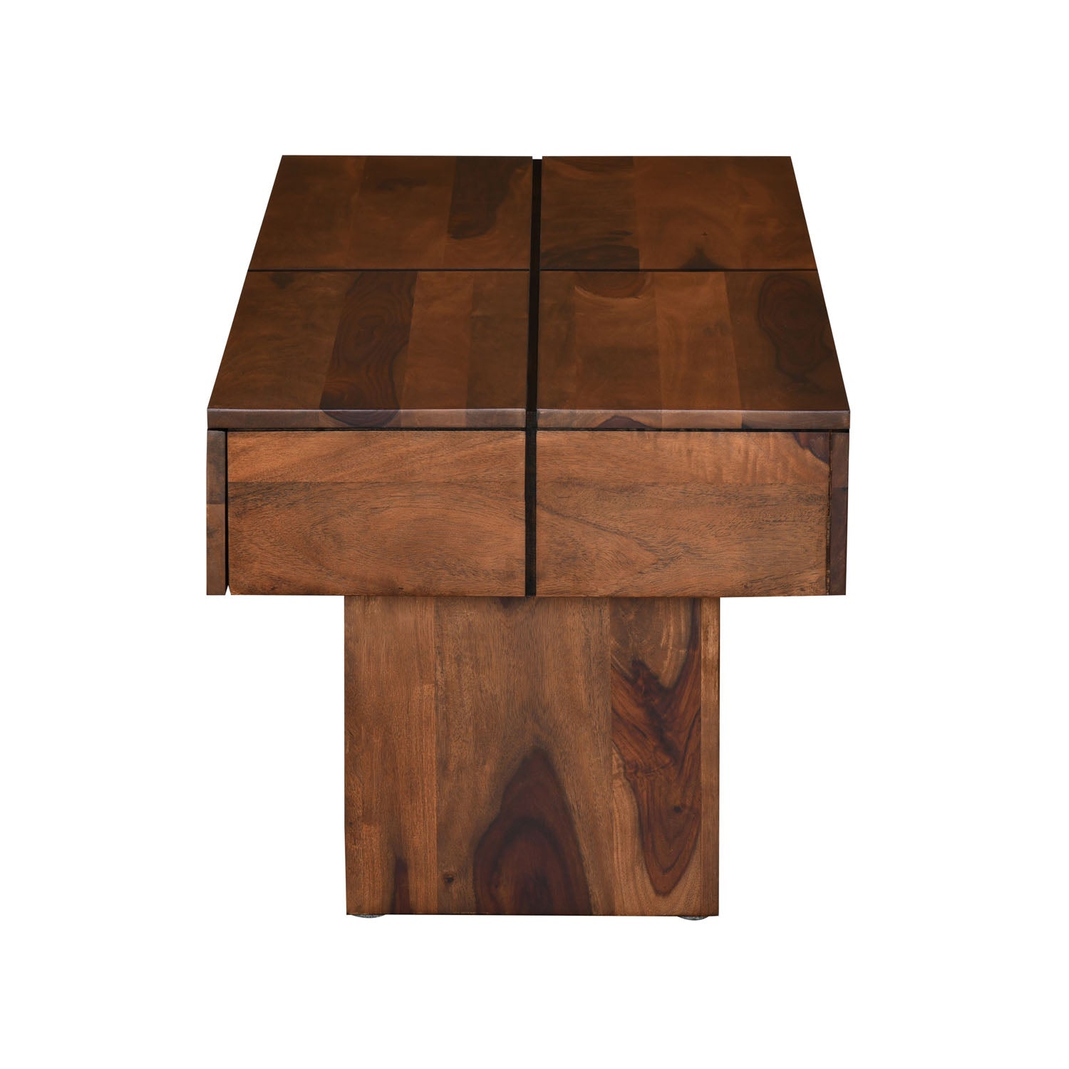 Gravel Solid Wood Coffee Table in Walnut Finish