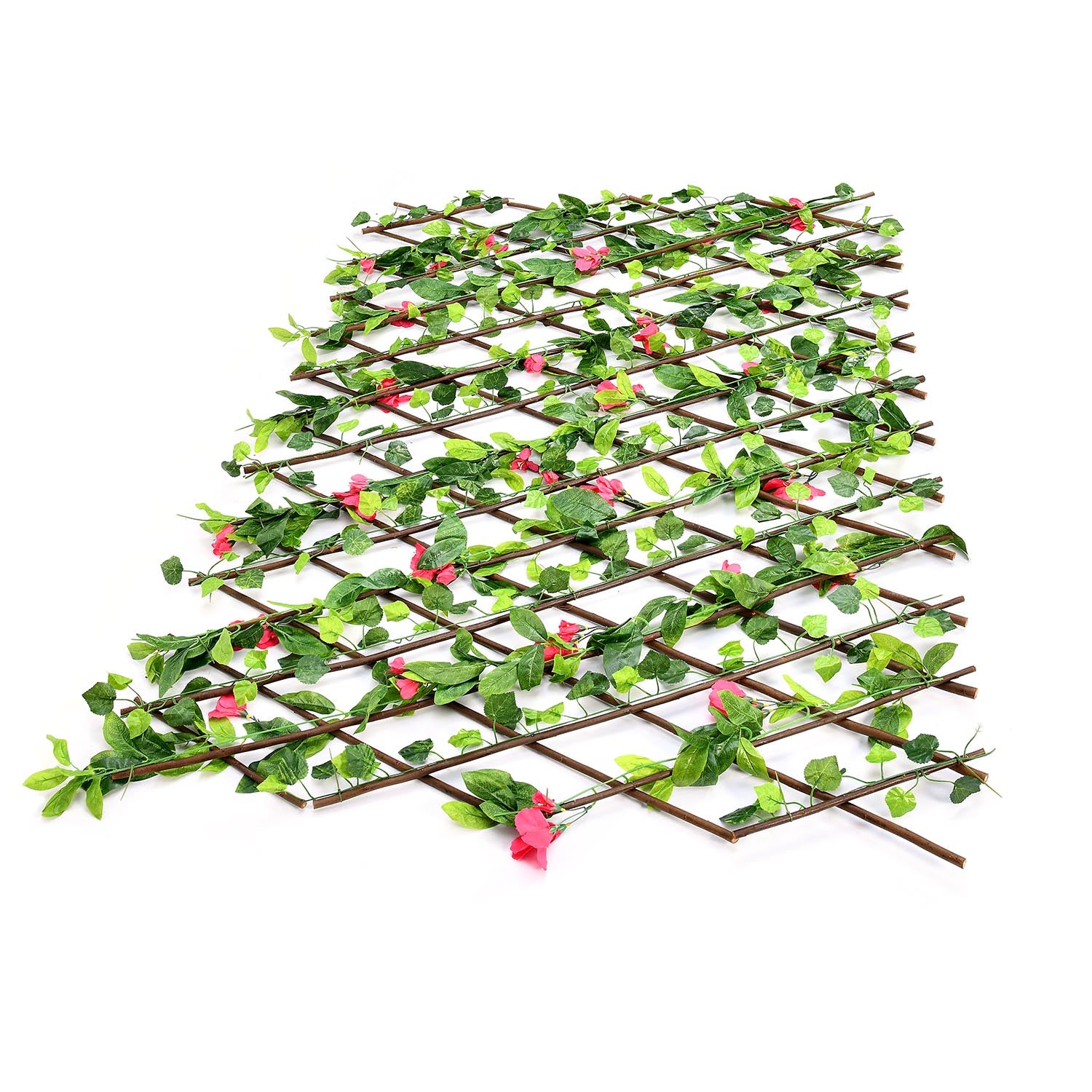 Expandable Fence With Flowers (Green & Red)