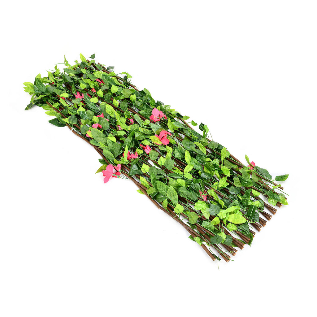 Expandable Fence With Flowers (Green & Red)