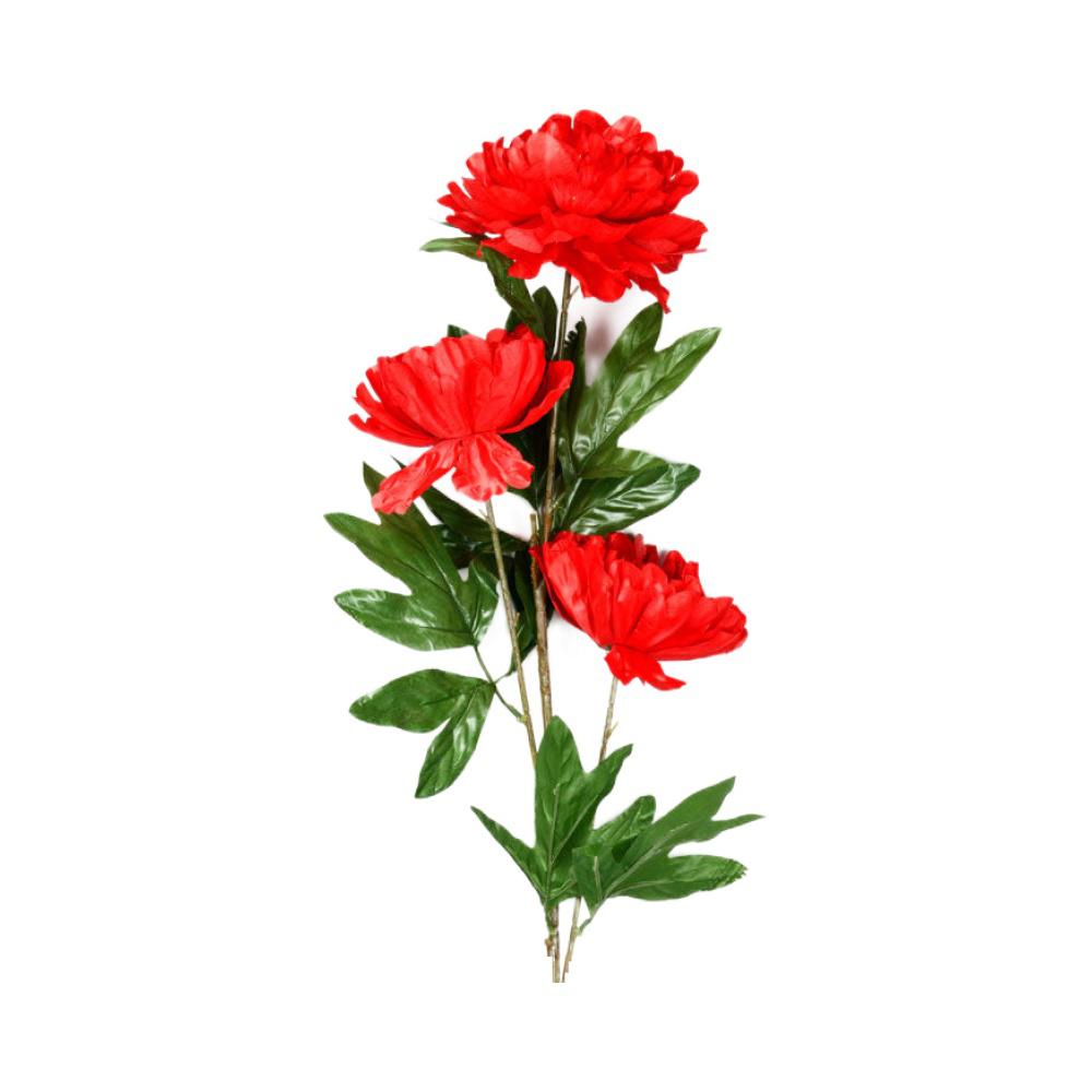 Peony Artificial Flower Stick (Red)