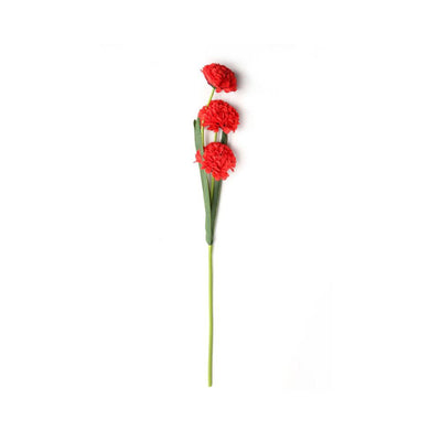 Ball Flower Artificial Stick (Red)