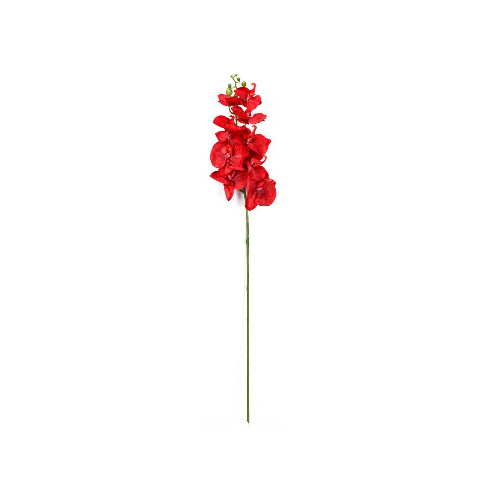 Orchid Butterfly Artificial Flower Stick (Red)