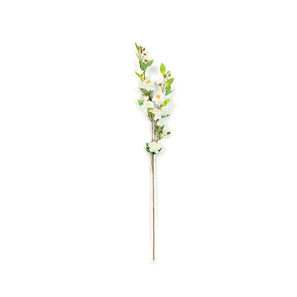 Hawthorn Artificial Flower Stick (White)