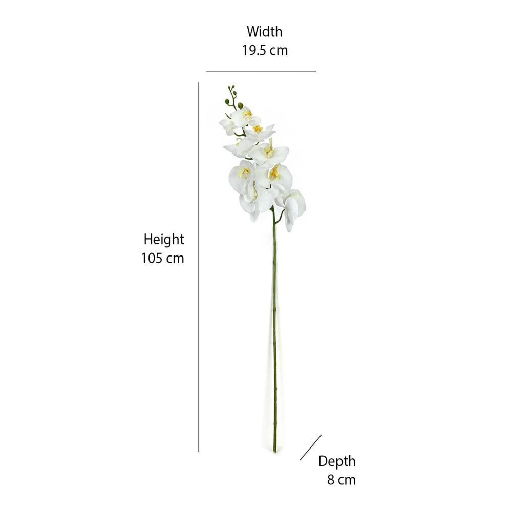 Orchid Butterfly Artificial Flower Stick (White)