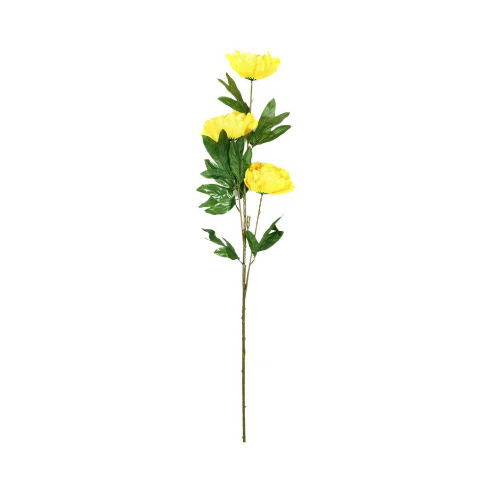 Peony Artificial Flower Stick (Yellow)