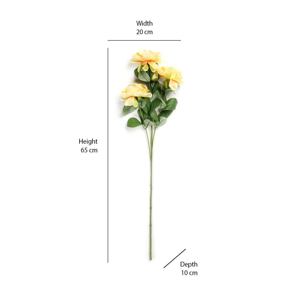 Bush Rose Artificial Stick (Yellow)
