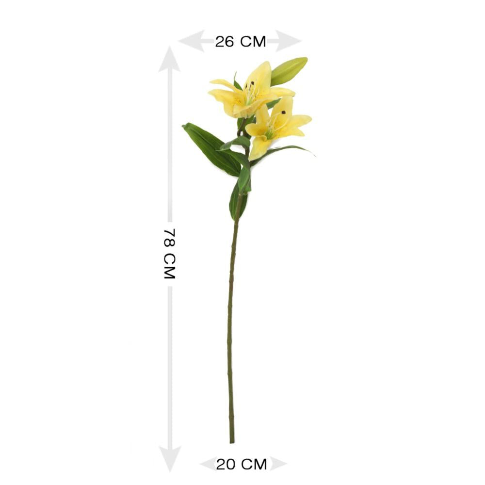 Artificial Lily Flower Stick (Yellow)