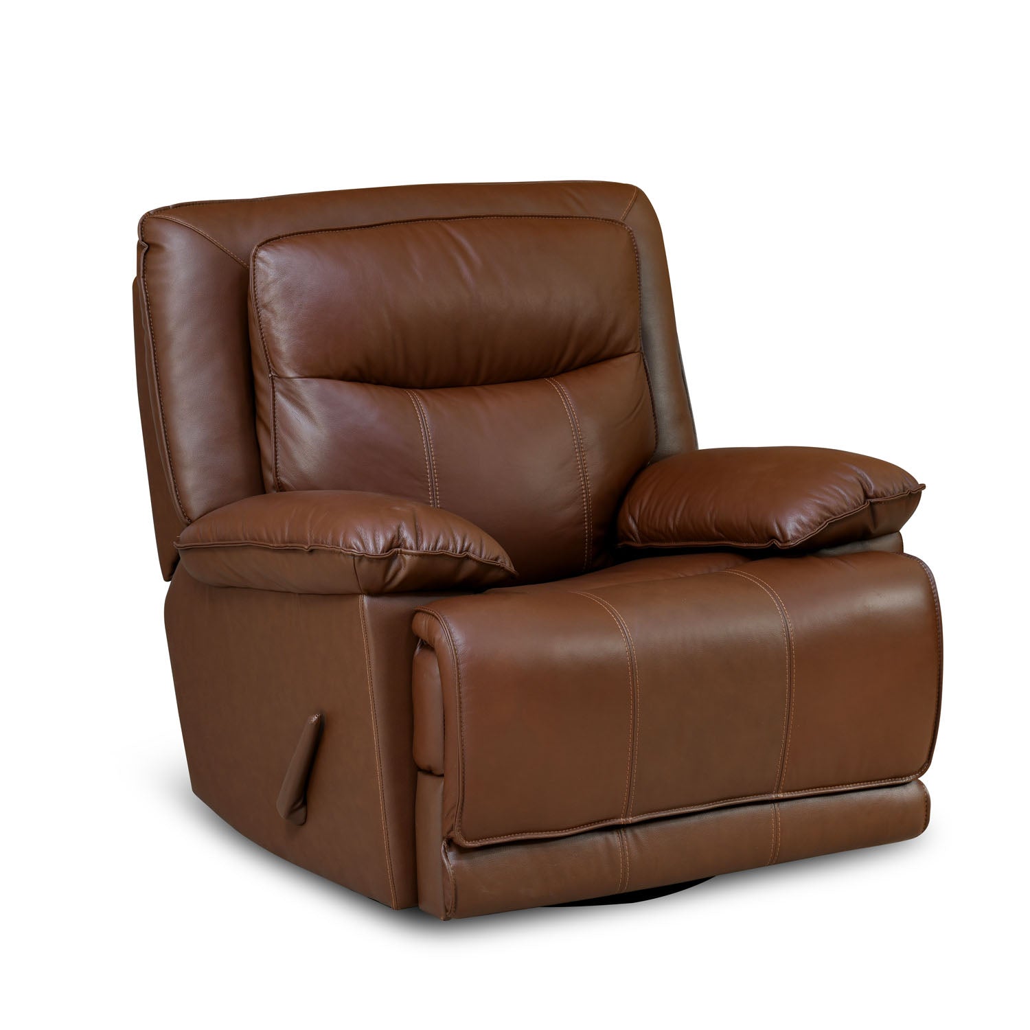 Hayes 1 Seater Leather Manual Recliner with Swivel (Brown)