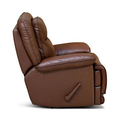 Hayes 1 Seater Leather Manual Recliner with Swivel (Brown)