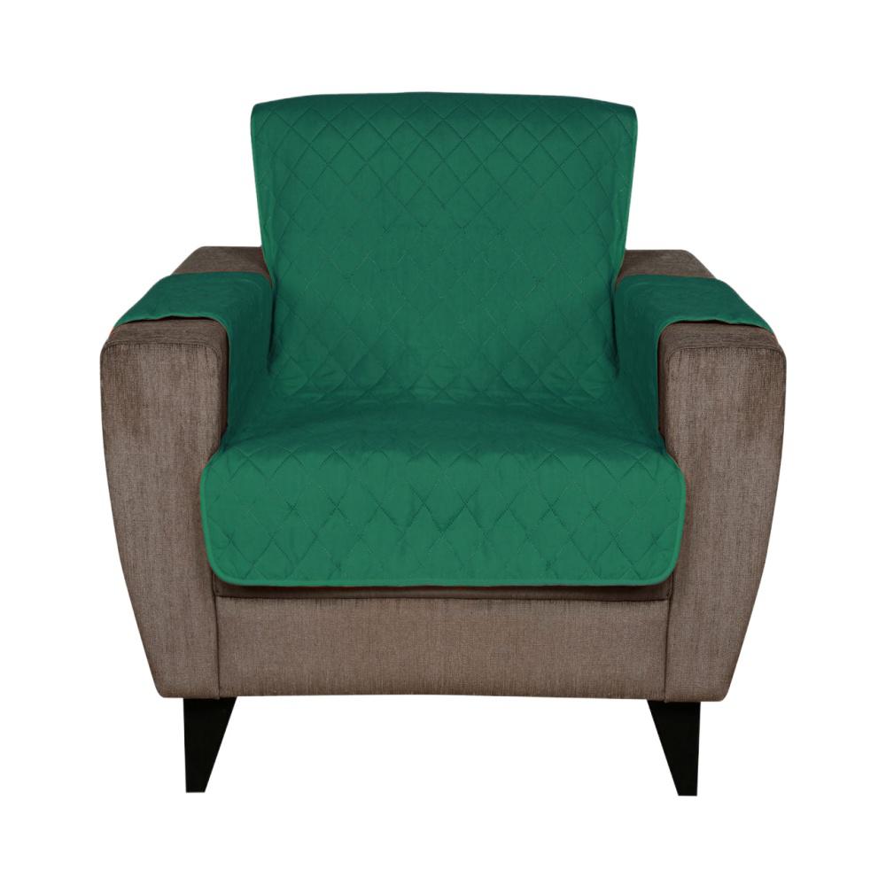 1 Seater Reversible Sofa Cover 179 cm x 165 cm (Emerald & Light Green)