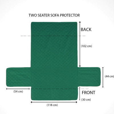 2 Seater Reversible Sofa Cover 179 cm x 223 cm (Emerald & Light Green)
