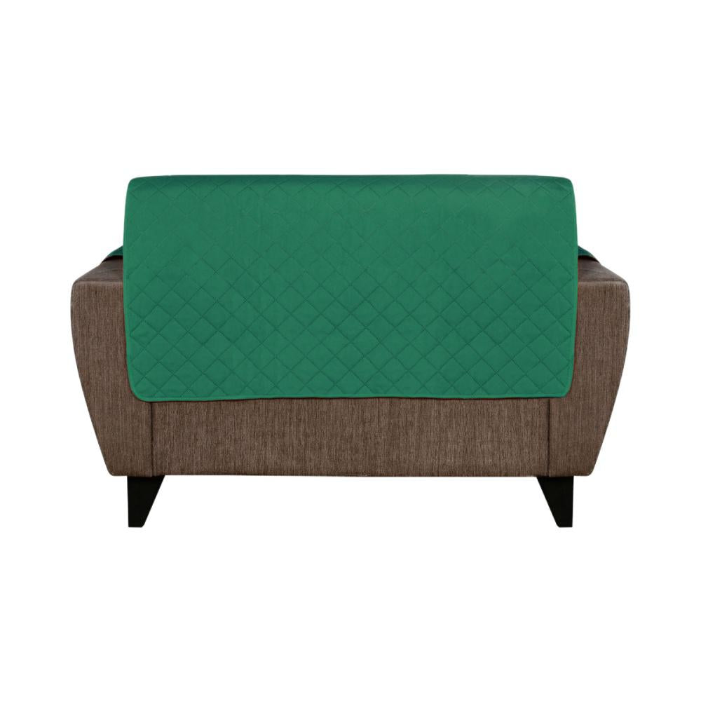 2 Seater Reversible Sofa Cover 179 cm x 223 cm (Emerald & Light Green)