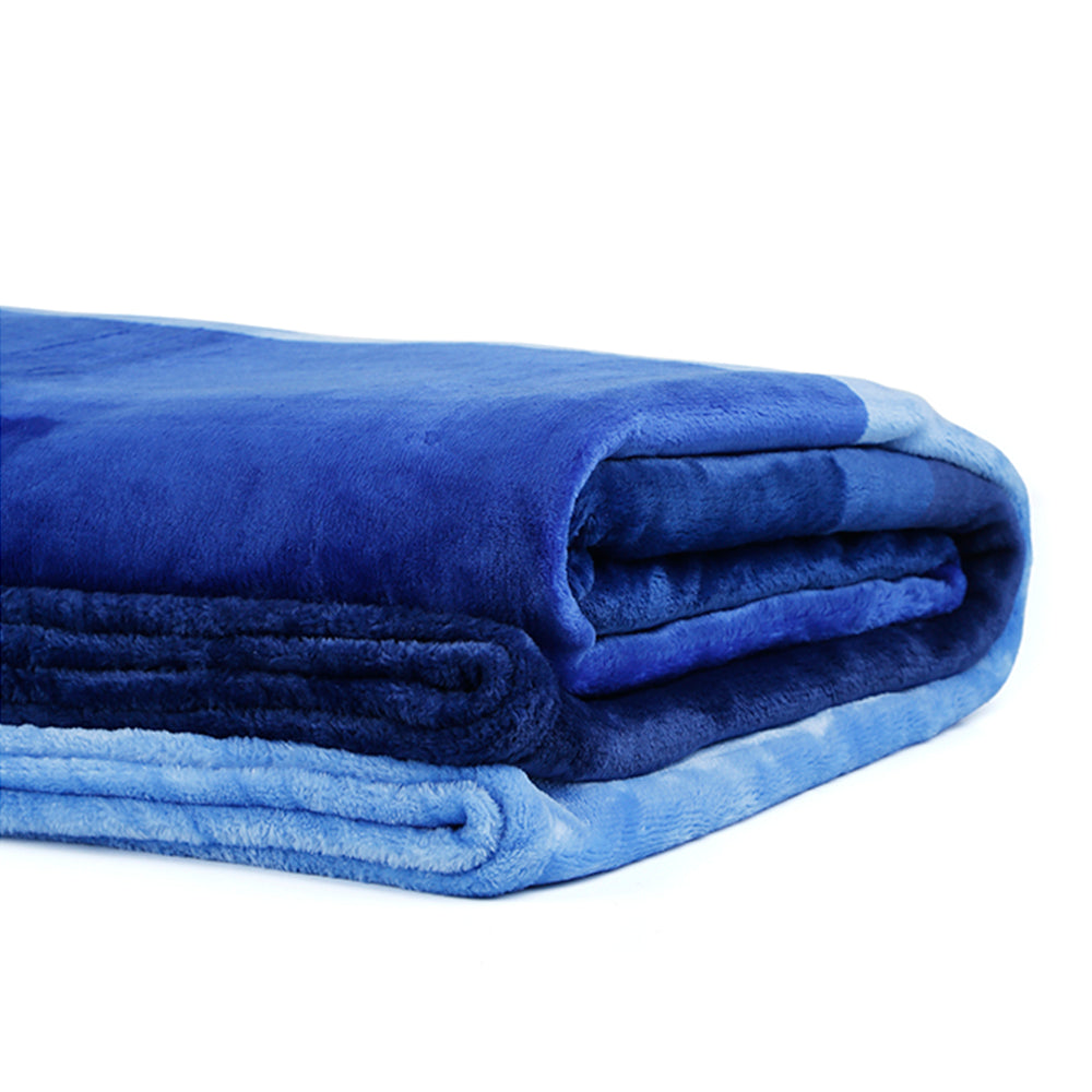 Arliss Gradation Polyester Double Blanket (Blue)