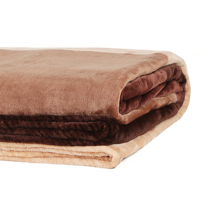 Arliss Gradation Polyester Double Blanket (Brown)