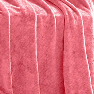Arliss Solid Polyester Double Blanket (Coral)