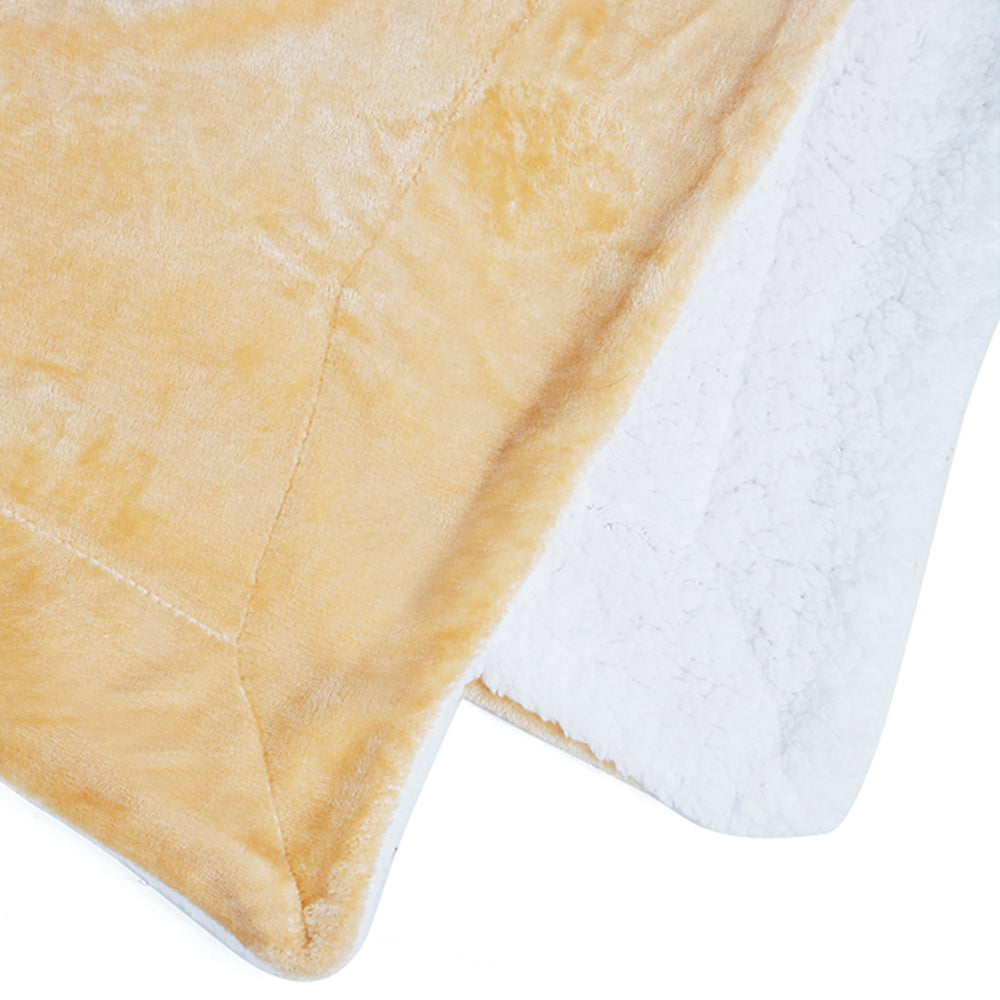 Arliss Sherpa Polyester Double Blanket (Gold)
