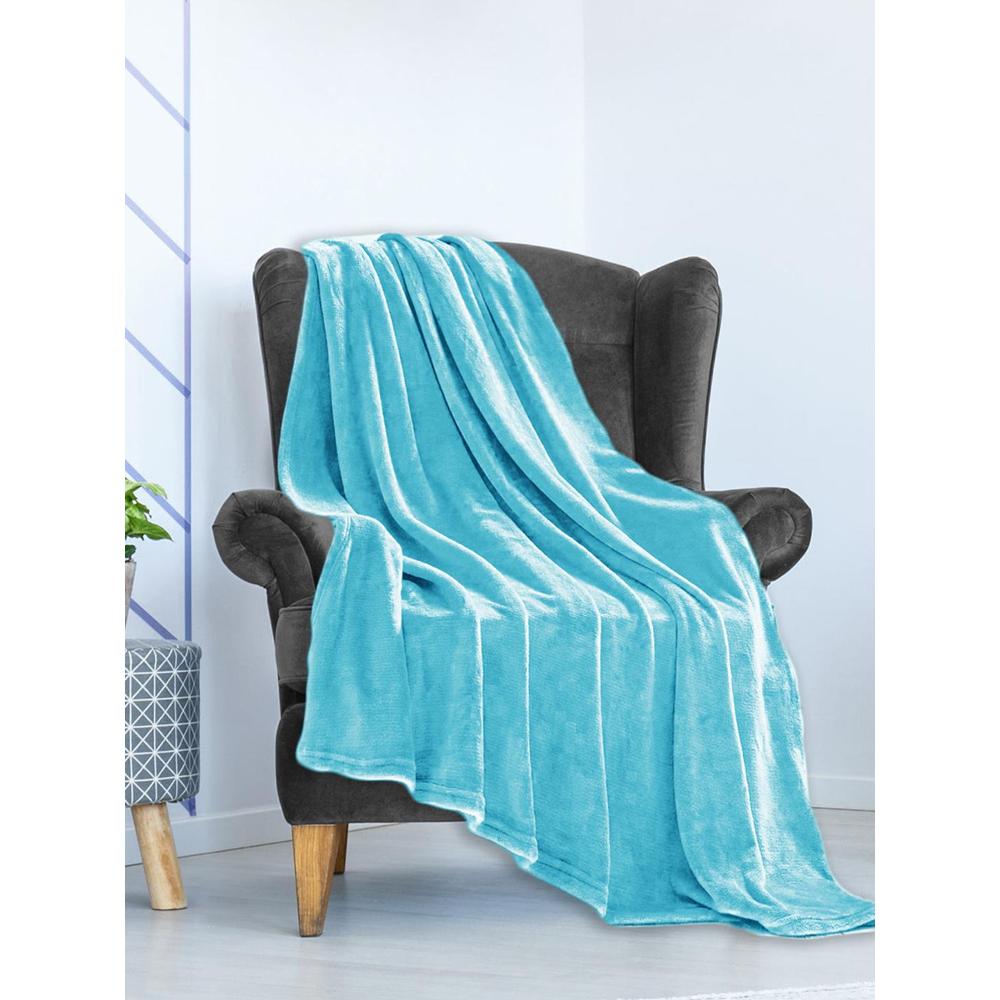 Arliss Solid Polyester Double Blanket (Seagreen)