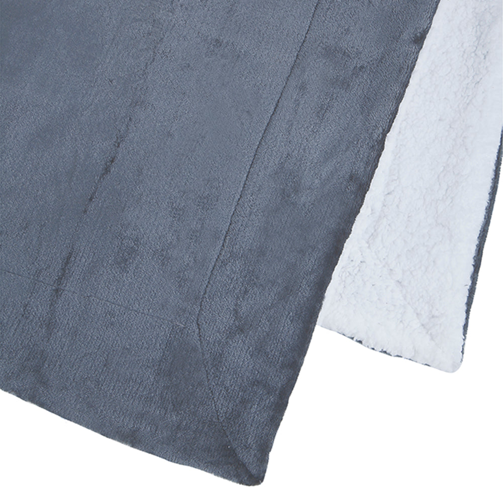 Arliss Sherpa Polyester Single Blanket (Dark Grey)