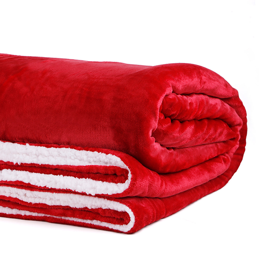 Arliss Sherpa Polyester Single Blanket (Red)