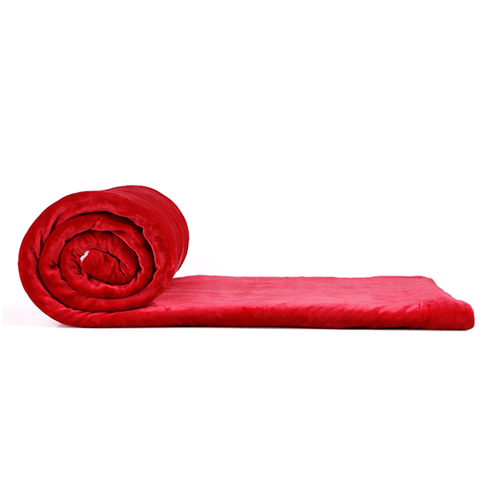 Arliss Sherpa Polyester Single Blanket (Red)