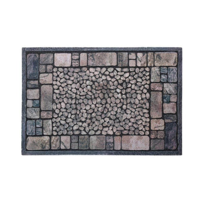 Abstract Rubber & Fabric 18" x 24" Doormat (Grey)