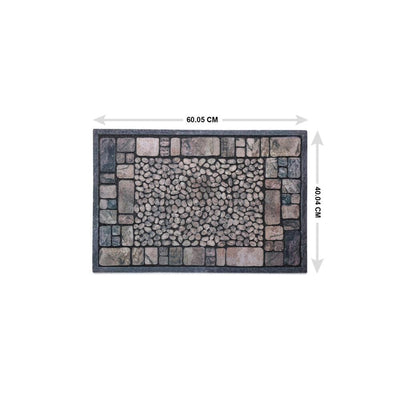 Abstract Rubber & Fabric 18" x 24" Doormat (Grey)