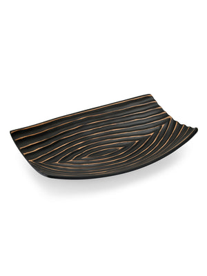 Rectanglular Polyresin Decorative Platter (Brown)
