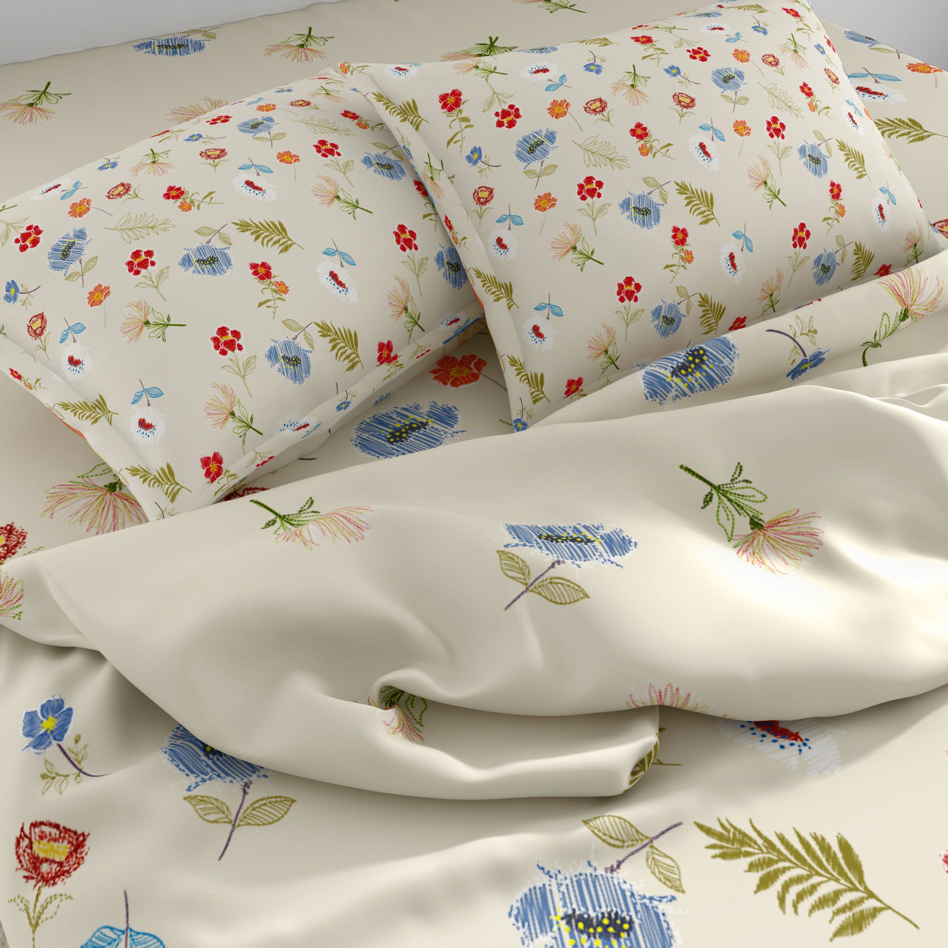 Spaces Artenova Organic Cotton Cotton Large Bedsheet With 2 Pillow Covers 180 TC(Beige)