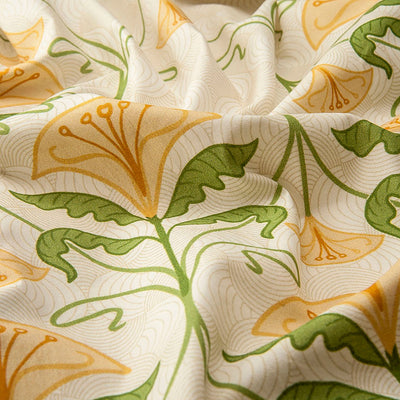 Spaces Artenova Cotton Single Bedsheet With 1 Pillow Cover 144 TC (Yellow)