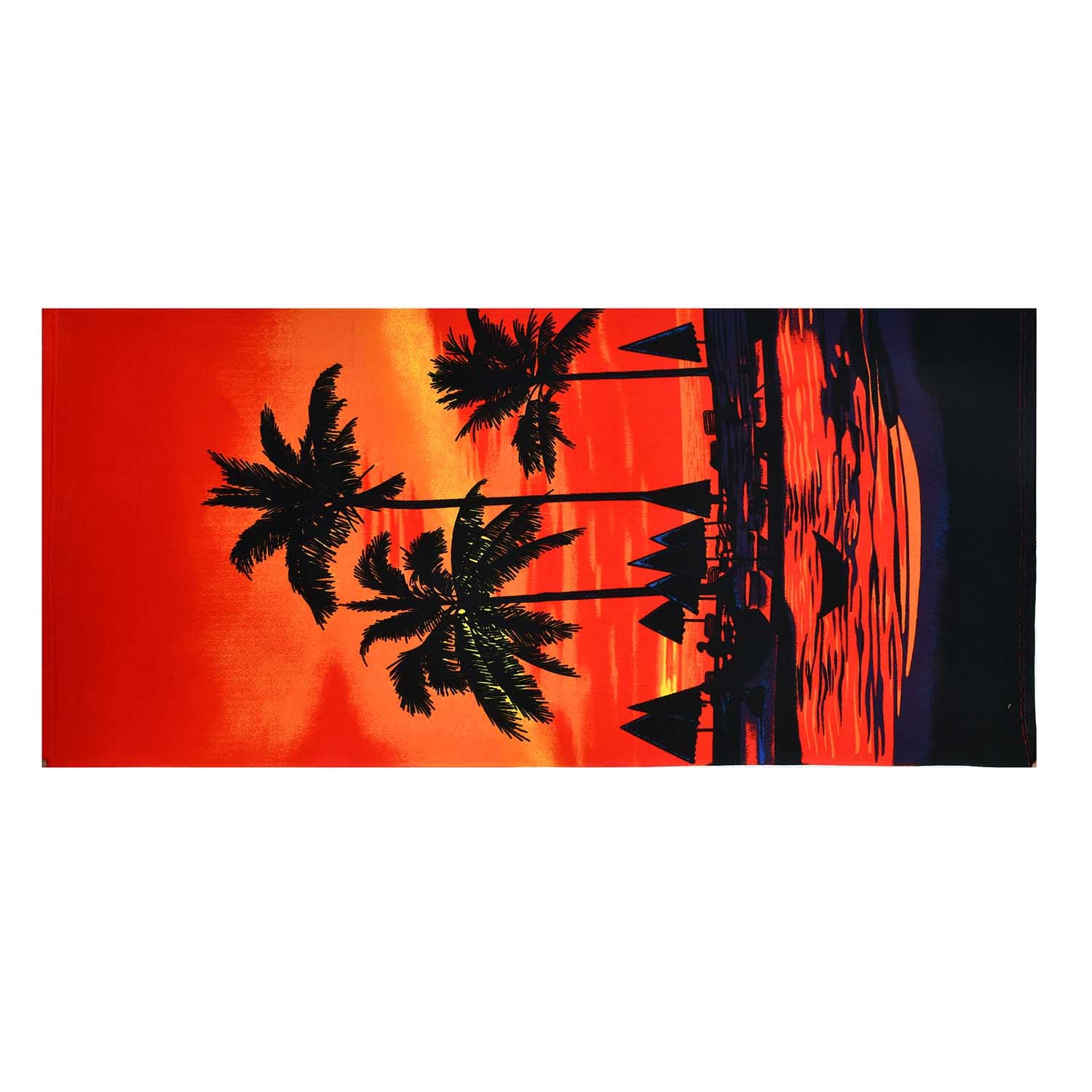 Printed 70 x 150 cm Bath Towel Red & Black