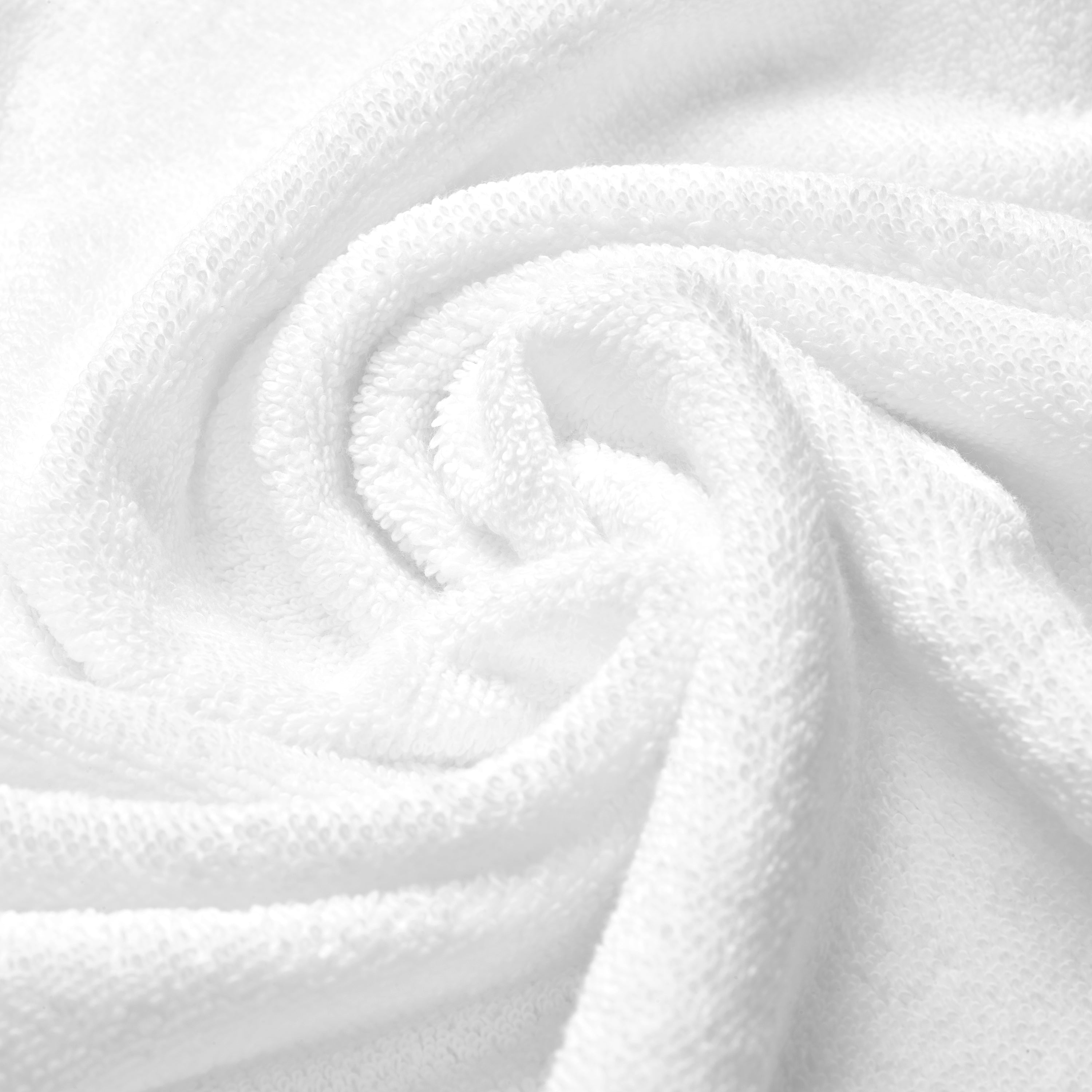 Aquacado 2 Pc Bath & 4 Pc Hand Towel Set of 6 White & Charcoal Grey