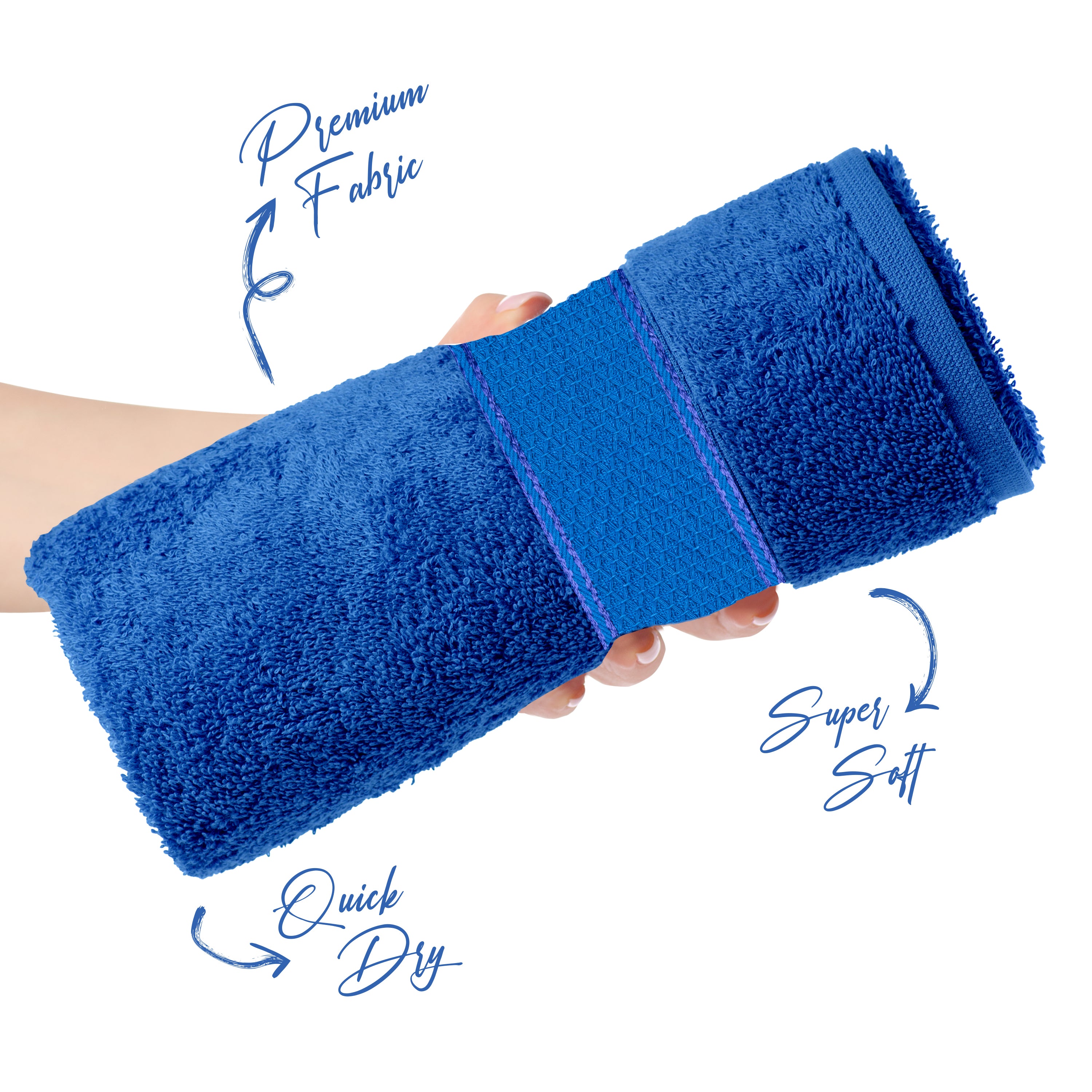 Aquacado 68 x 136 cm Bath Towel Set of 2 Turq Blue & Irish Blue