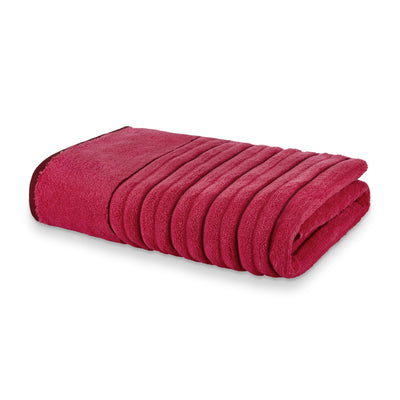 Spaces Exotica Ribbed Bath Towel Standard Bath Towel 575 GSM(Scarlet-Wine)
