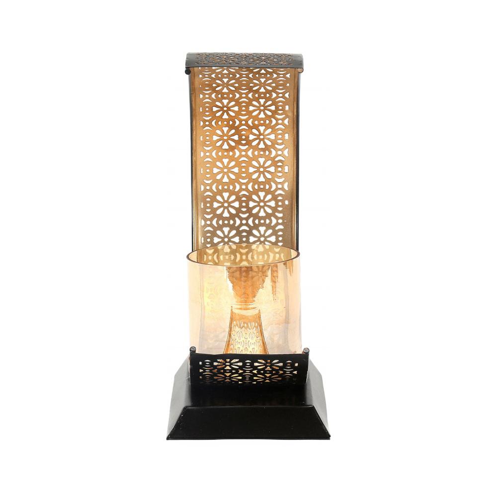 Decorative Arc Metal Candle Stand (Brown & Gold)