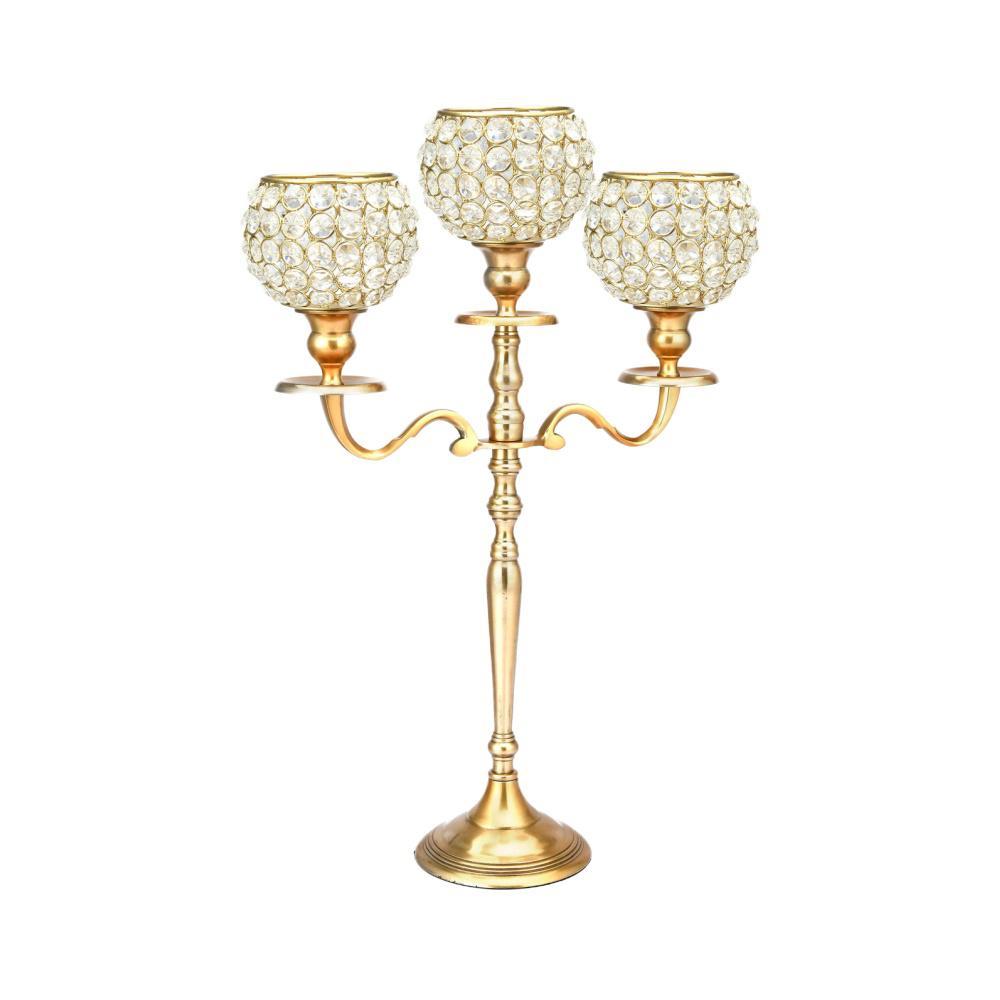 Decorative Tri Branch Candle Stand (Gold)