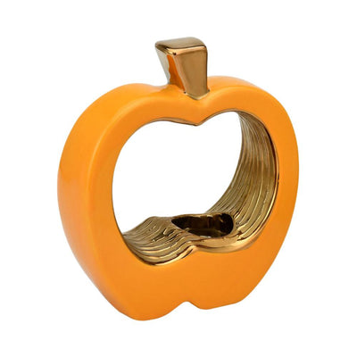 Apple Shaped Ceramic Votive Candle Holder (Mustard)