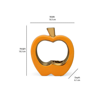 Apple Shaped Ceramic Votive Candle Holder (Mustard)