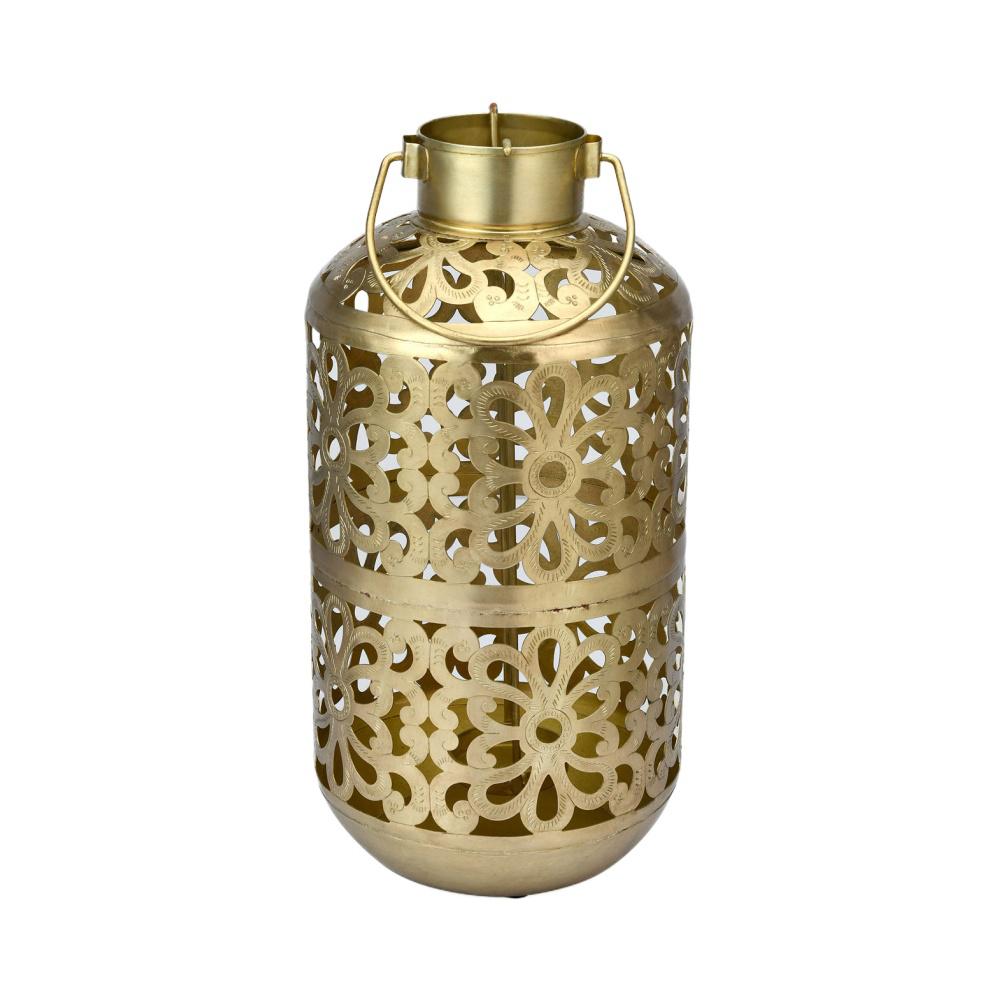 Cutwork Jali Metal Lantern (Gold)