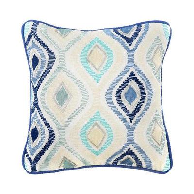 Abstract Polyester 12" x 12" Cushion Cover (Blue)