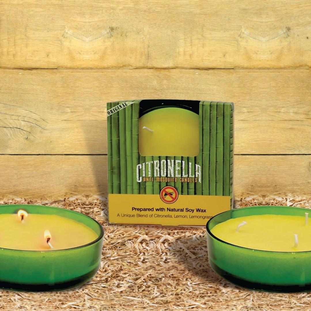Song of India 200 g. Citronella - Anti Mosquito Candle in Flat Glass Jar
