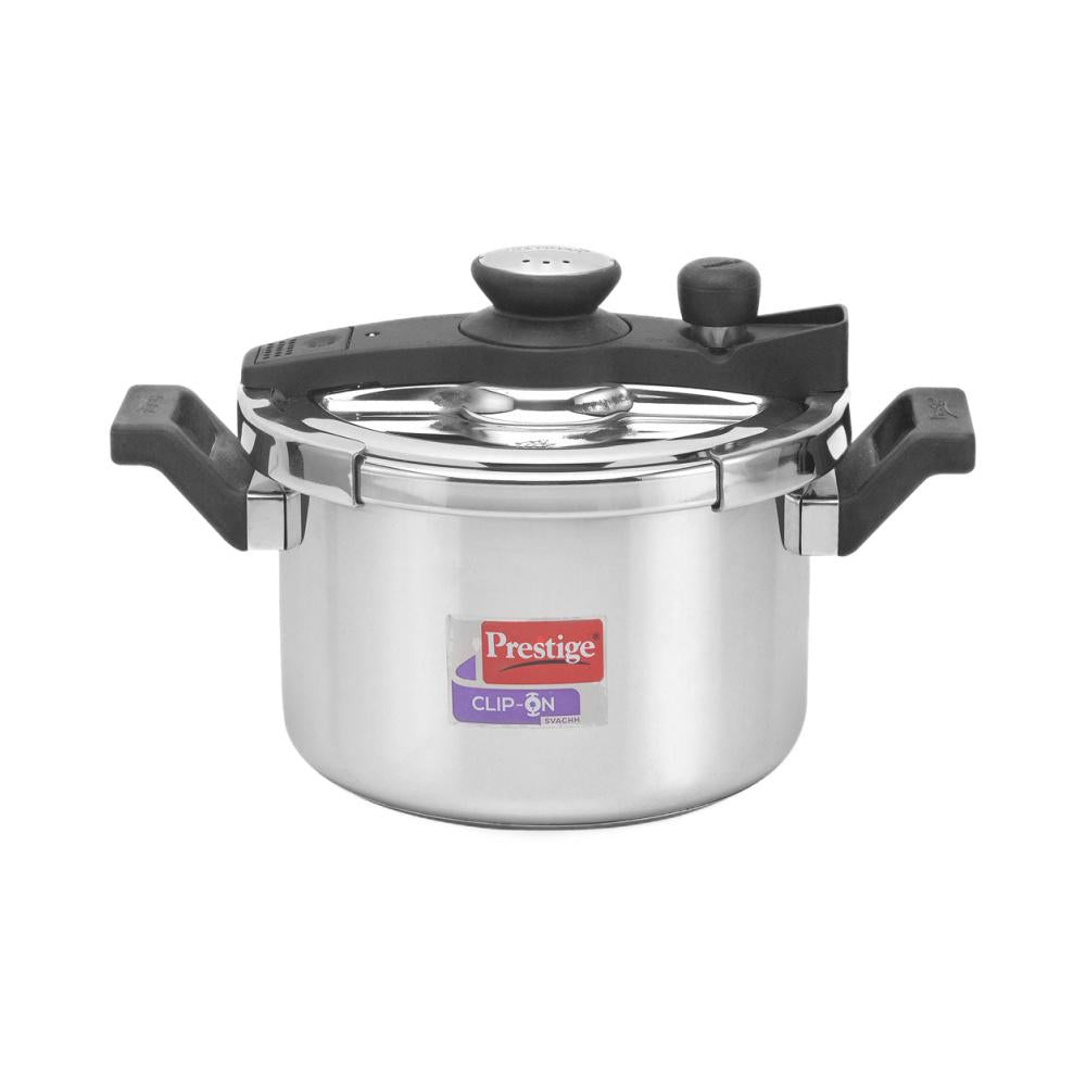  Prestige Clip-on Pressure Cooker Stainless Steel Cook And Serve  Pot, Large, 6 Liters: Home & Kitchen