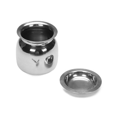 Ghee Pot With Spoon Stainless Steel 100Ml (Metallic)