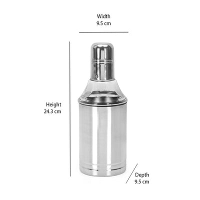 Ayodhya Bottle Shape 750 ml Oil Pourer (Silver)
