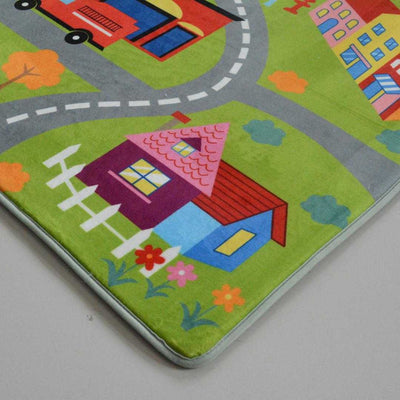 Map Polyester 3 x 5 Ft Machine Made Kids Carpet (Multicolor)