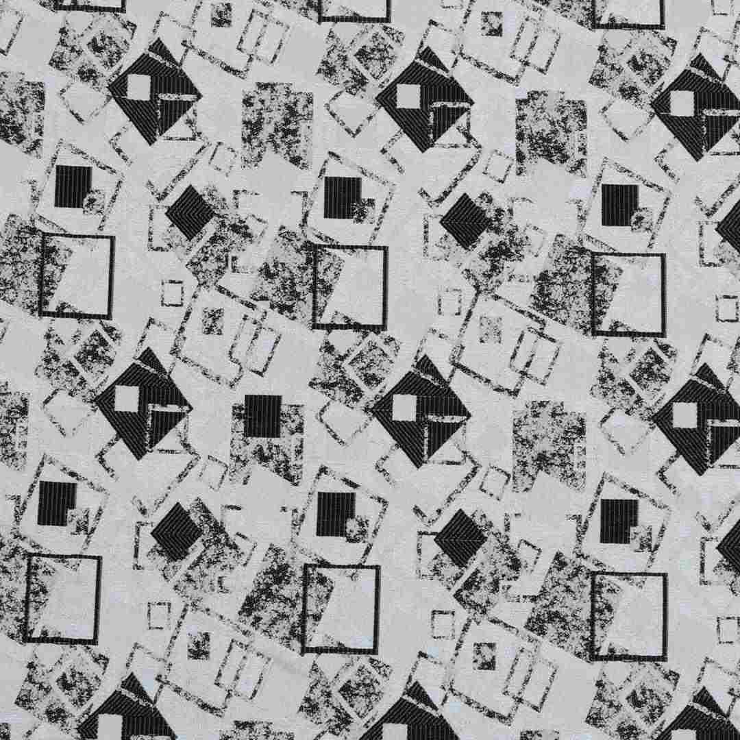 Grace Jacquard Geometric 7 Ft Polyester Door Curtains Set Of 2 (Black)