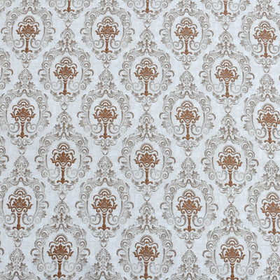 Grace Jacquard Damask 7 Ft Polyester Door Curtains Set Of 2 (Brown)